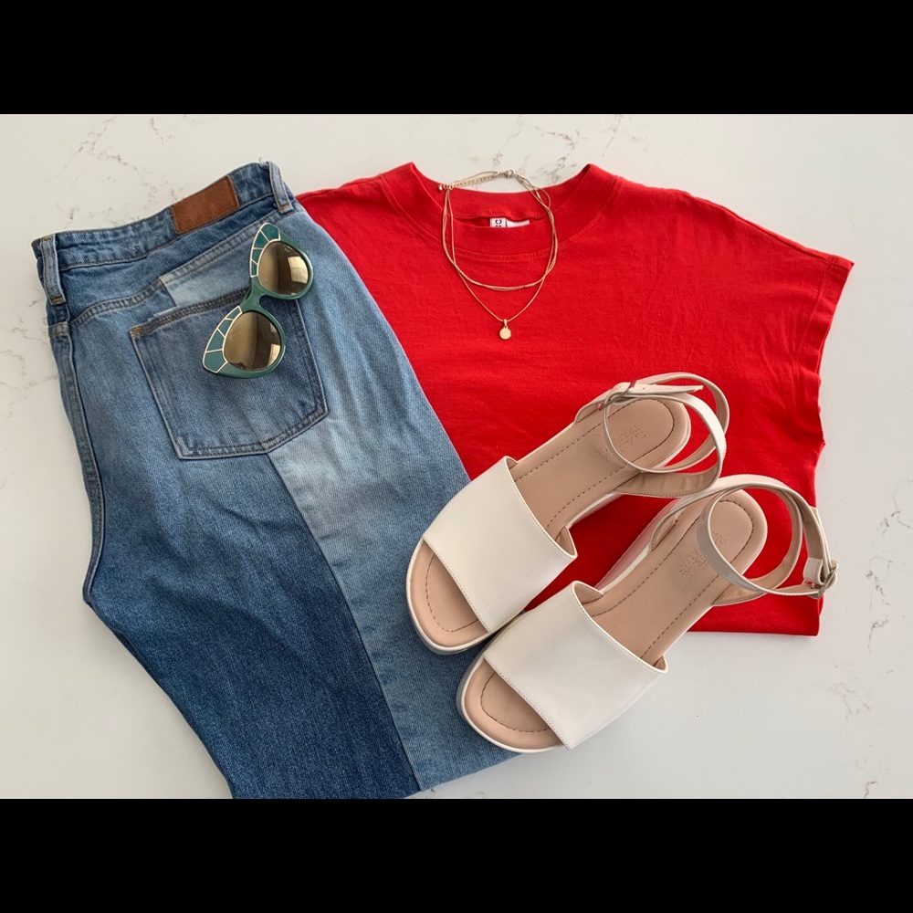 ZARA White platform sandals